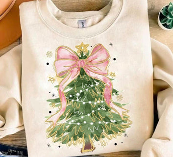 Cream Christmas Tree Sweatshirt – Cozy Holiday Comfort
